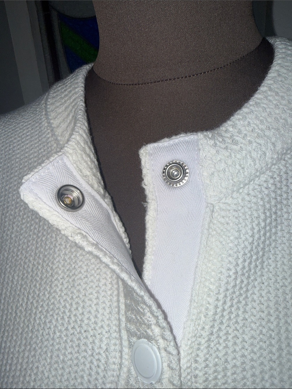 J.Crew Textured Cotton Blend Snap-Front Sweater Vest Large NWT - Picture 4 of 9